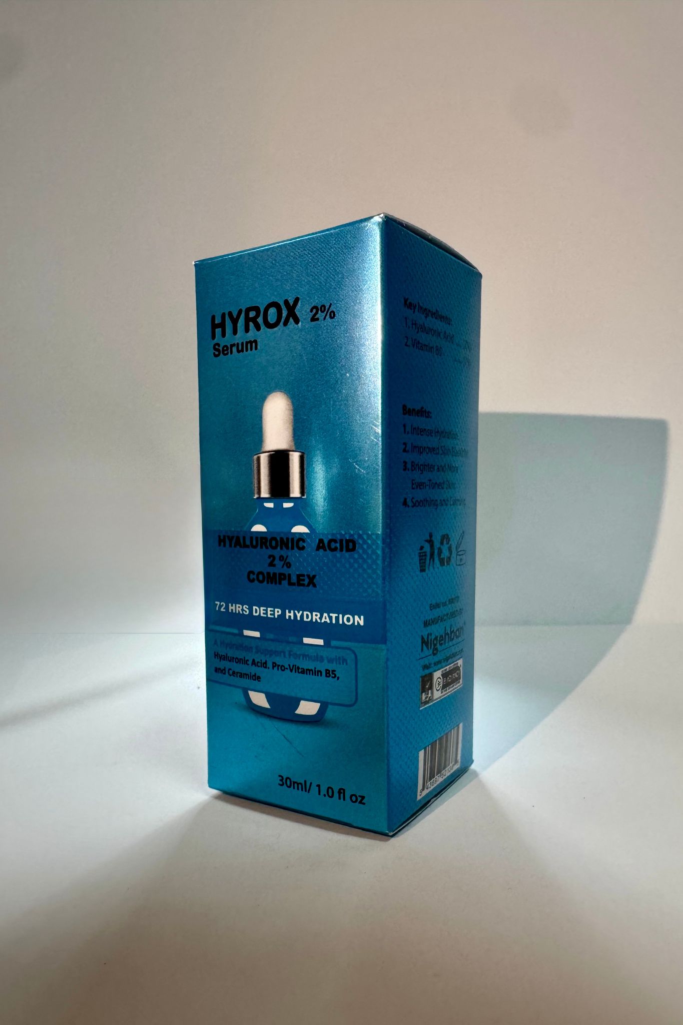 Hyrox 2% hyaluronic acid serum carton