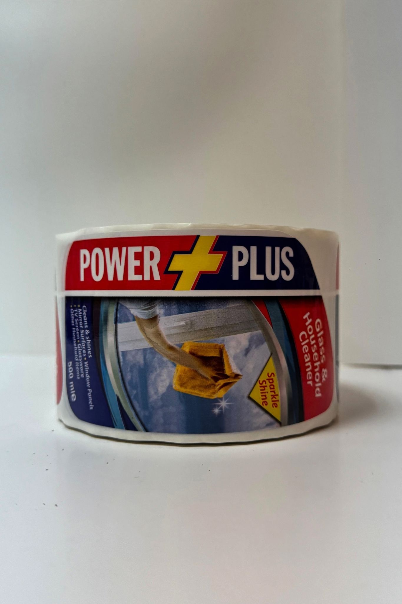 Power Plus glass cleaner label roll